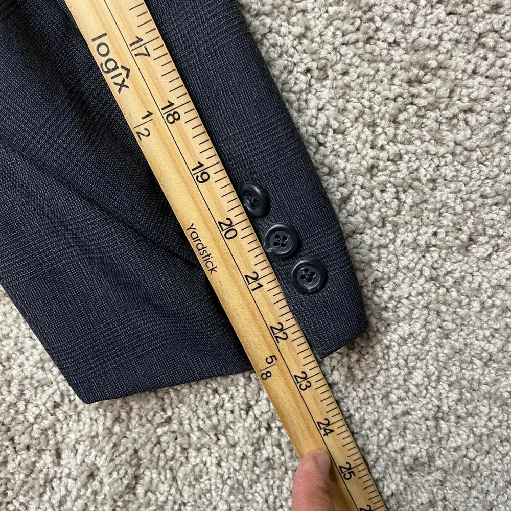 Vintage Brooks Brothers Blazer Men 44R Charcoal Gray Glen Plaid 2-Button USA EUC